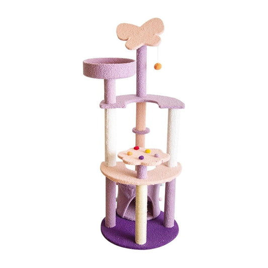 Floofi 128cm Butterfly Plush Cat Condo Cat Tree Pink Purple FI-CT-152-MM