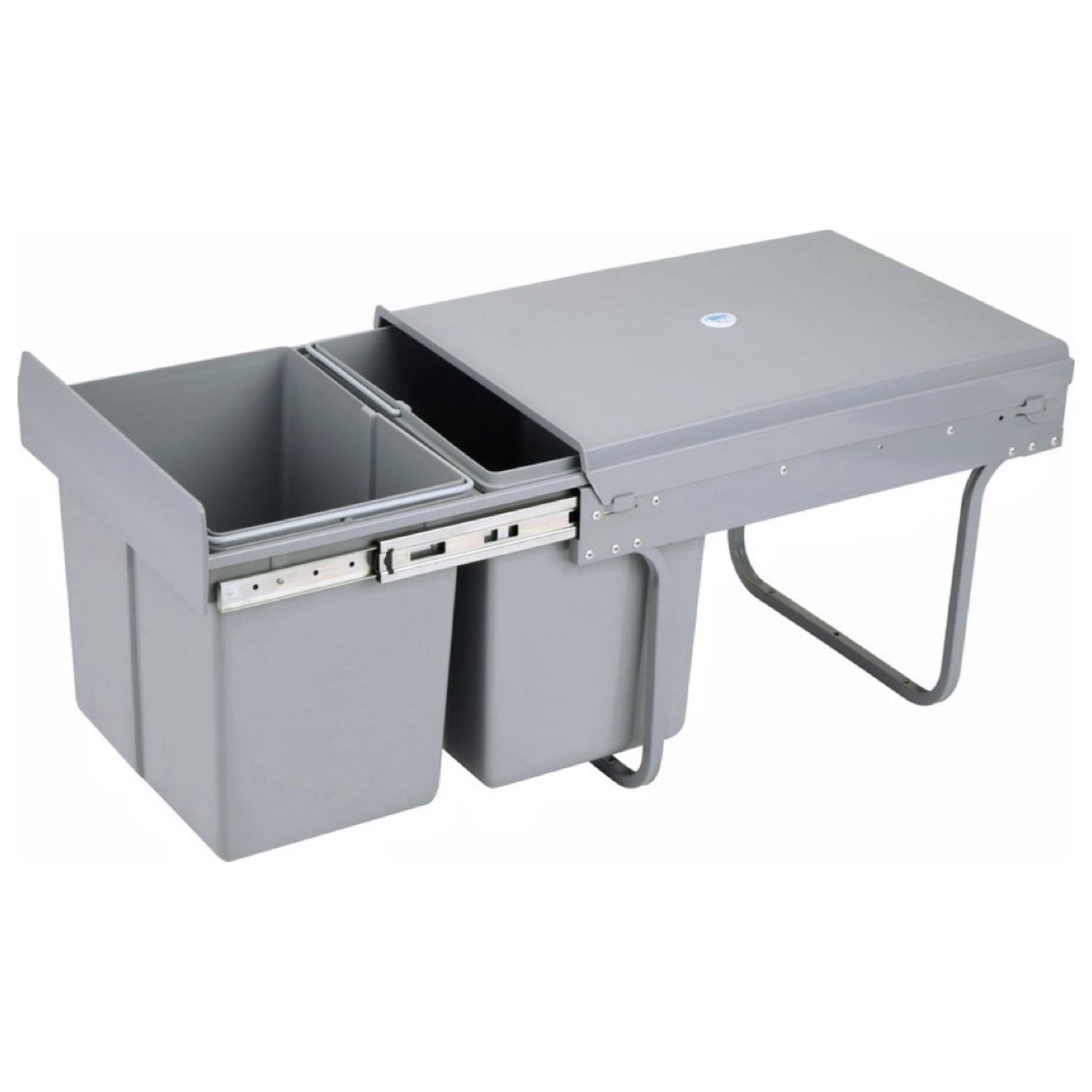 GOMINIMO 2x15L Kitchen Twin Pull Out Bin (Grey) GO-POB-100-SDRS