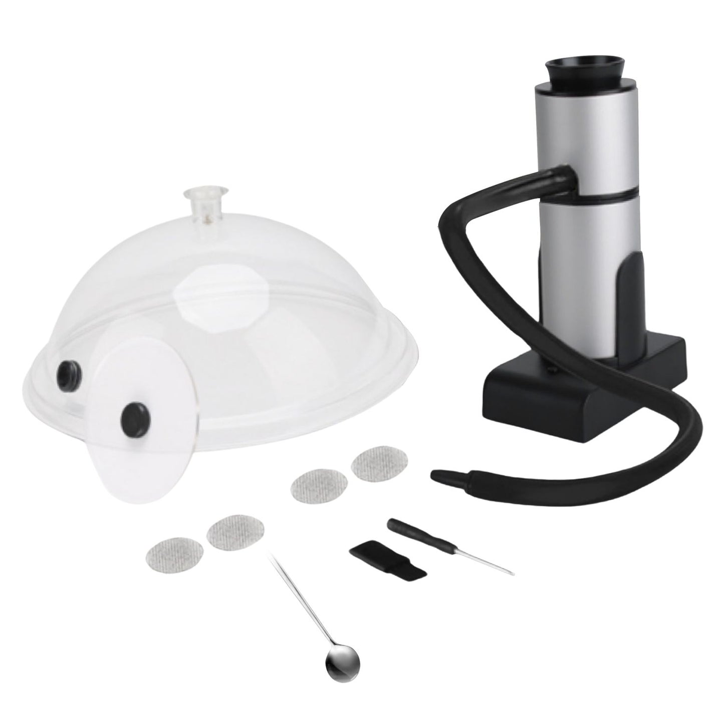 GOMINIMO Cocktail Smoker Kit with Dome and Cup Lid (Black+Silver)GO-CSK-100-YHX