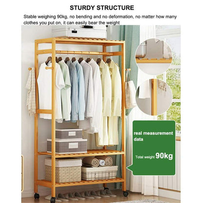 GOMINIMO Bamboo Wardrobe on Wheels 100cm