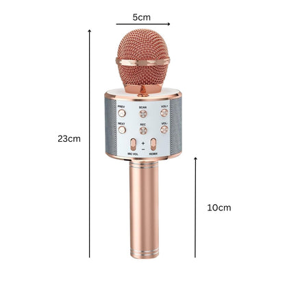 GOMINIMO 4 in 1 Wireless Bluetooth Karaoke Microphone with Record Rose Gold