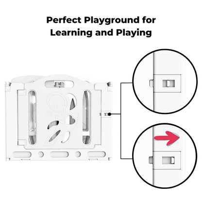 GOMINIMO Foldable Baby Playpen with 16 Panels (White Grey) GO-BP-101-TF