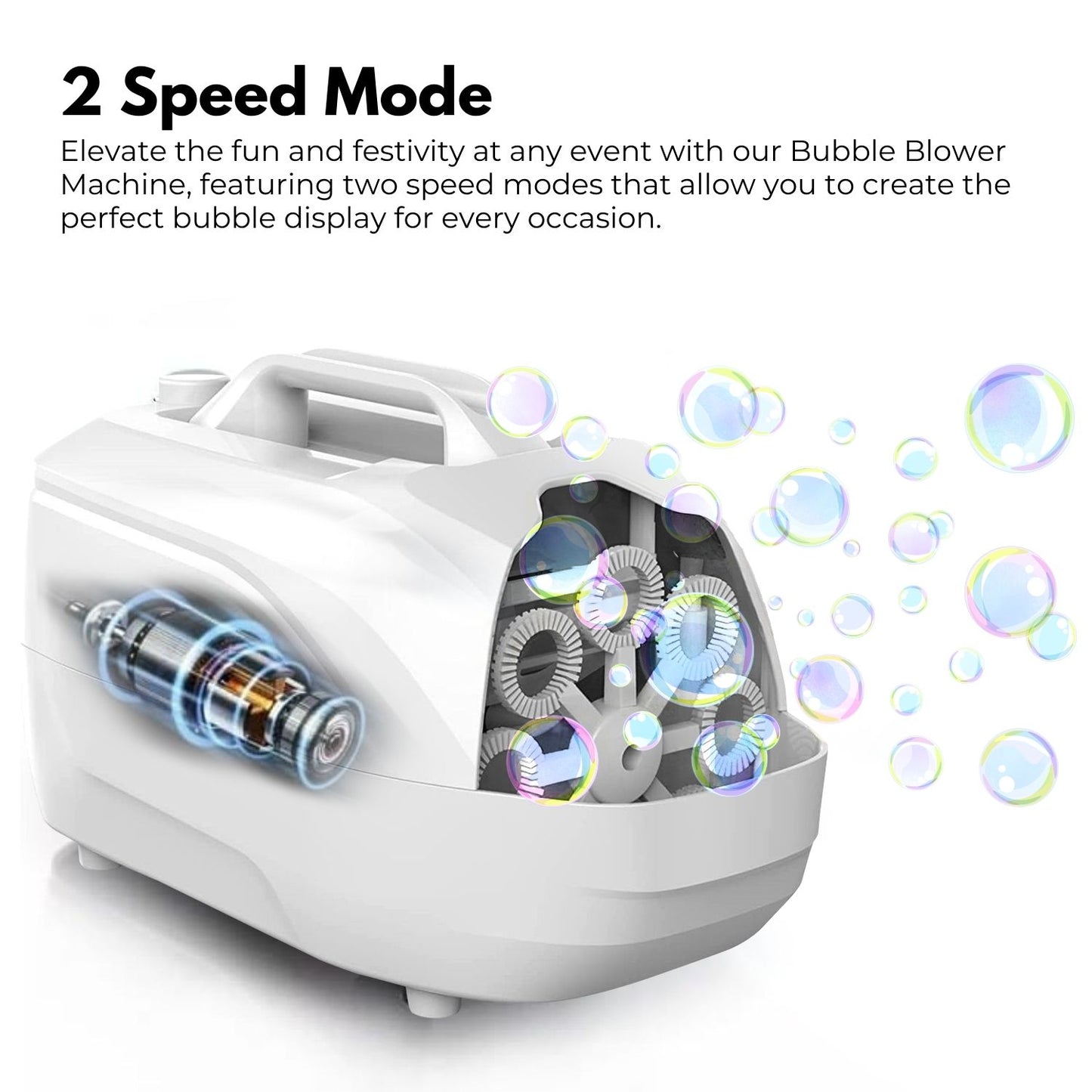 GOMINIMO Automatic Bubble Blower Machine for Kids (White) GO-ABBM-101-JH