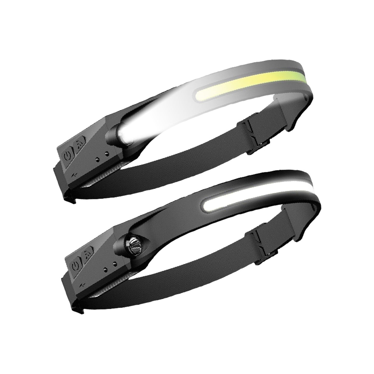 KILIROO 2PCS LED Rechargeable Headlamp with Motion Sensor (Black and Yellow)