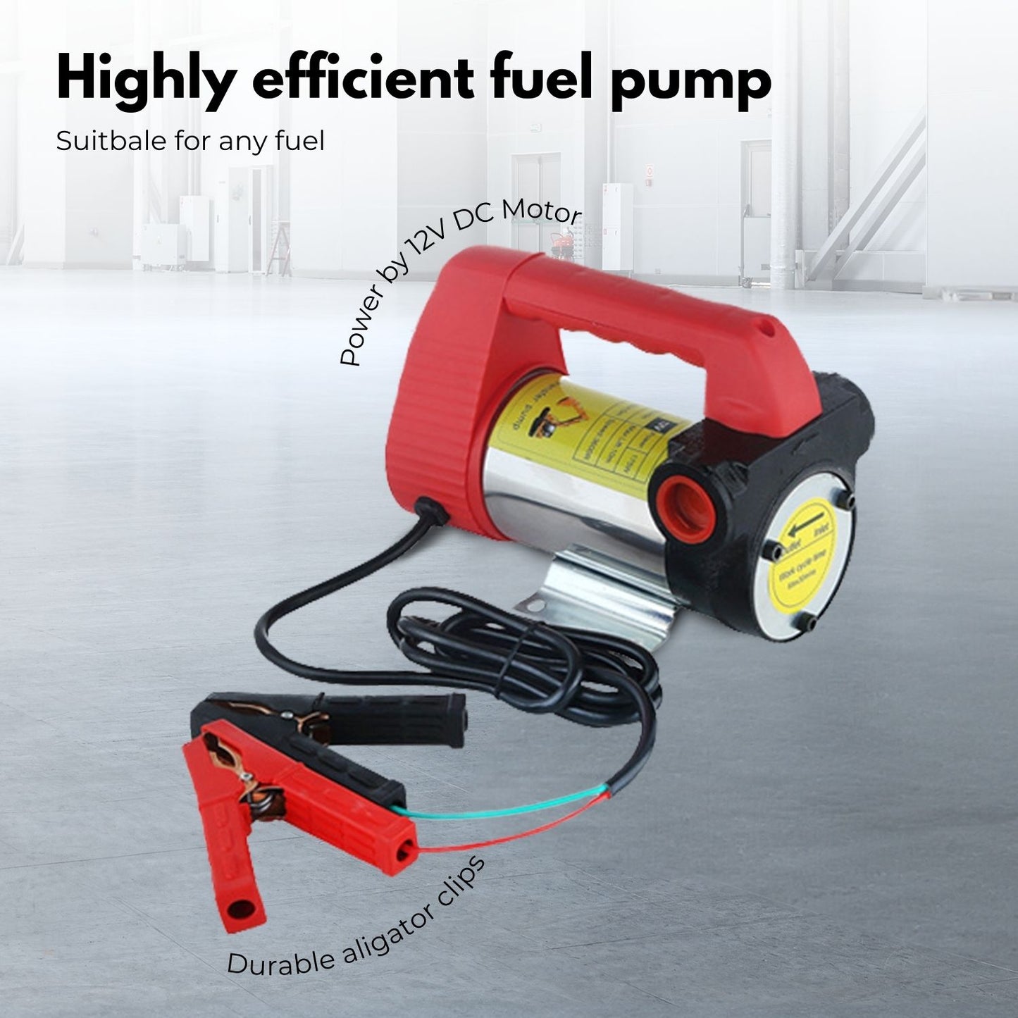 RYNOMATE 12V Portable Electric Diesel and Kerosene Transfer Pump Extractor (45L/min)