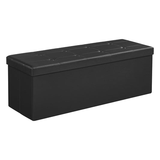 SONGMICS 109cm Folding Storage Ottoman Bench Black LSF701V1