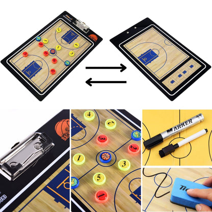 VERPEAK Foldable Basketball Coaching Board with Magnetic Number Pieces & Marker Pen (Black) VP-CB-100-YN