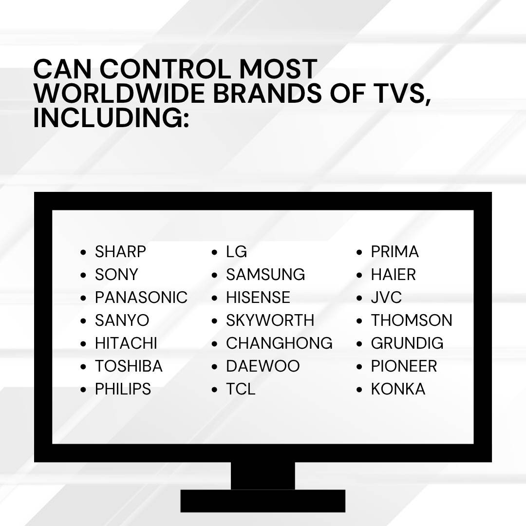 Universal Smart TV Remote Control Replacement - Compatible With Many Brands