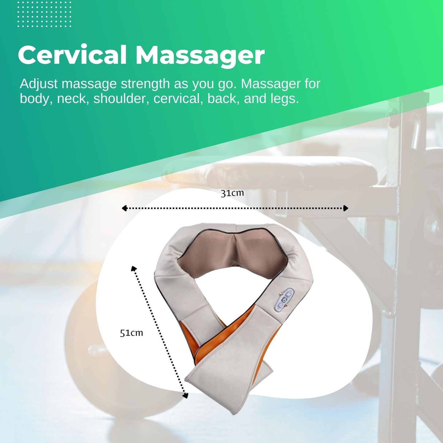 Cervical Massager - Neck Shoulders Back - Heat Knead Shiatsu Massage - Car Home