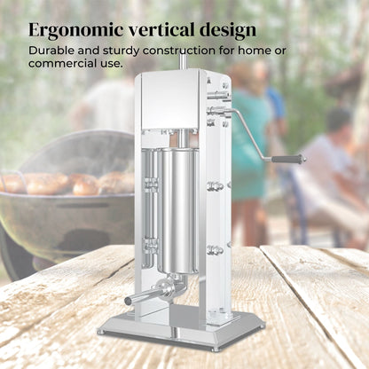 5L Manual Vertical Sausage Filler - Stainless Stuffer Meat Press Machine