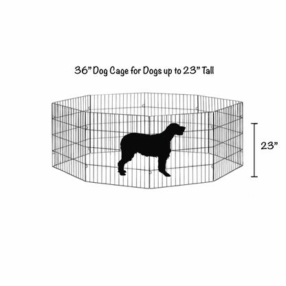 Large Pet Playpen - Dog Cat Foldable Metal Indoor Outdoor Fence - Puppy Kitten