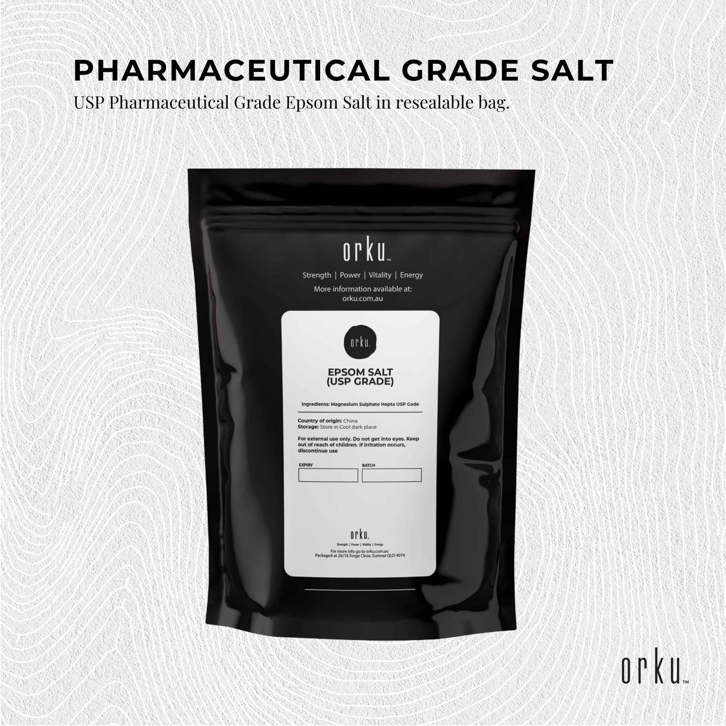 2kg USP Epsom Salt Pharmaceutical Grade - Magnesium Sulfate Body Bath Salts