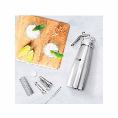 Cream Whipper Dispenser 250ml - Aluminium Canister and Decorating Nozzles