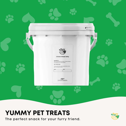 1.5Kg Dog Treat Chicken Breast Jerky Bucket - Dehydrated Australian Healthy Puppy Chew