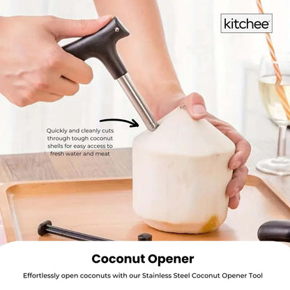 1x Kitchee Coconut Opener - Stainless Steel Hole Punch Kitchen Tool