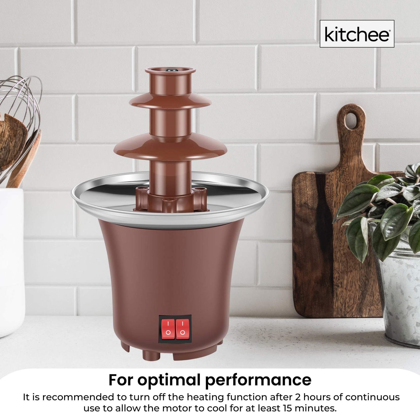 Kitchee 3 Tier Mini Chocolate Fountain Fondue Electric Machine