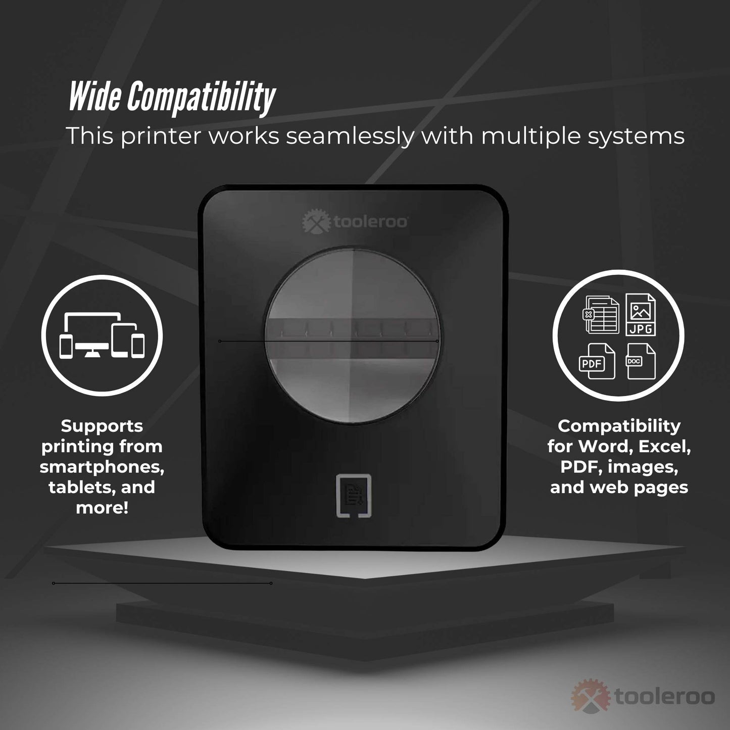 Tooleroo Bluetooth Thermal Label Printer - USB POS Receipt Shipping Printing