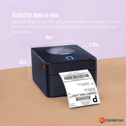 Tooleroo Bluetooth Thermal Label Printer - USB POS Receipt Shipping Printing