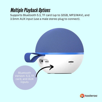 Mini Karaoke Machine and 2x Wireless Microphones Portable Bluetooth Speaker Blue