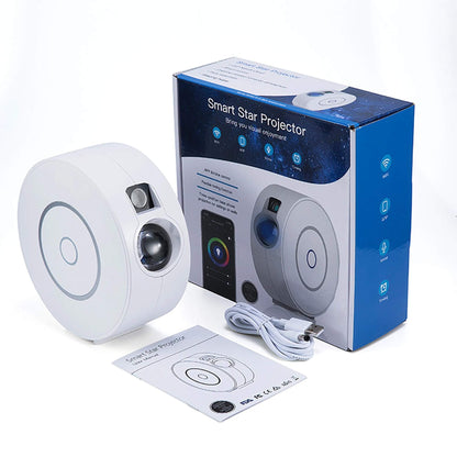 Social Hike Smart Galaxy Star Projector – WiFi LED Light App Voice Control White
