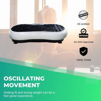 White Vibration Machine Platform - Exercise Vibrating Plate - Whole Body Workout