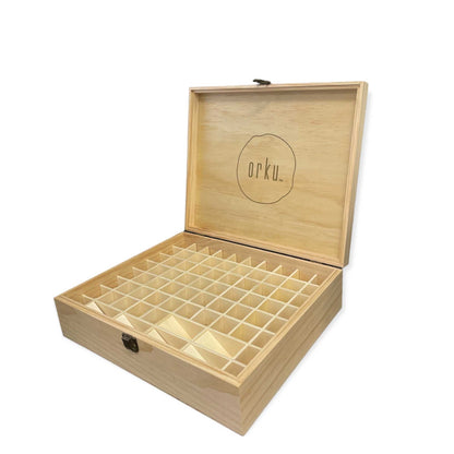 74 Slots Essential Oils Storage Box - Wooden 1-Tier Bottle Holder