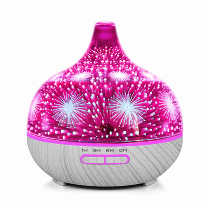 400ml Essential Oil Aroma Diffuser and Remote - 3D Glass Aromatherapy Humidifier