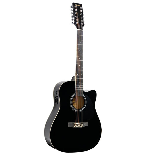 Karrera 12-String Acoustic Guitar with EQ - Black