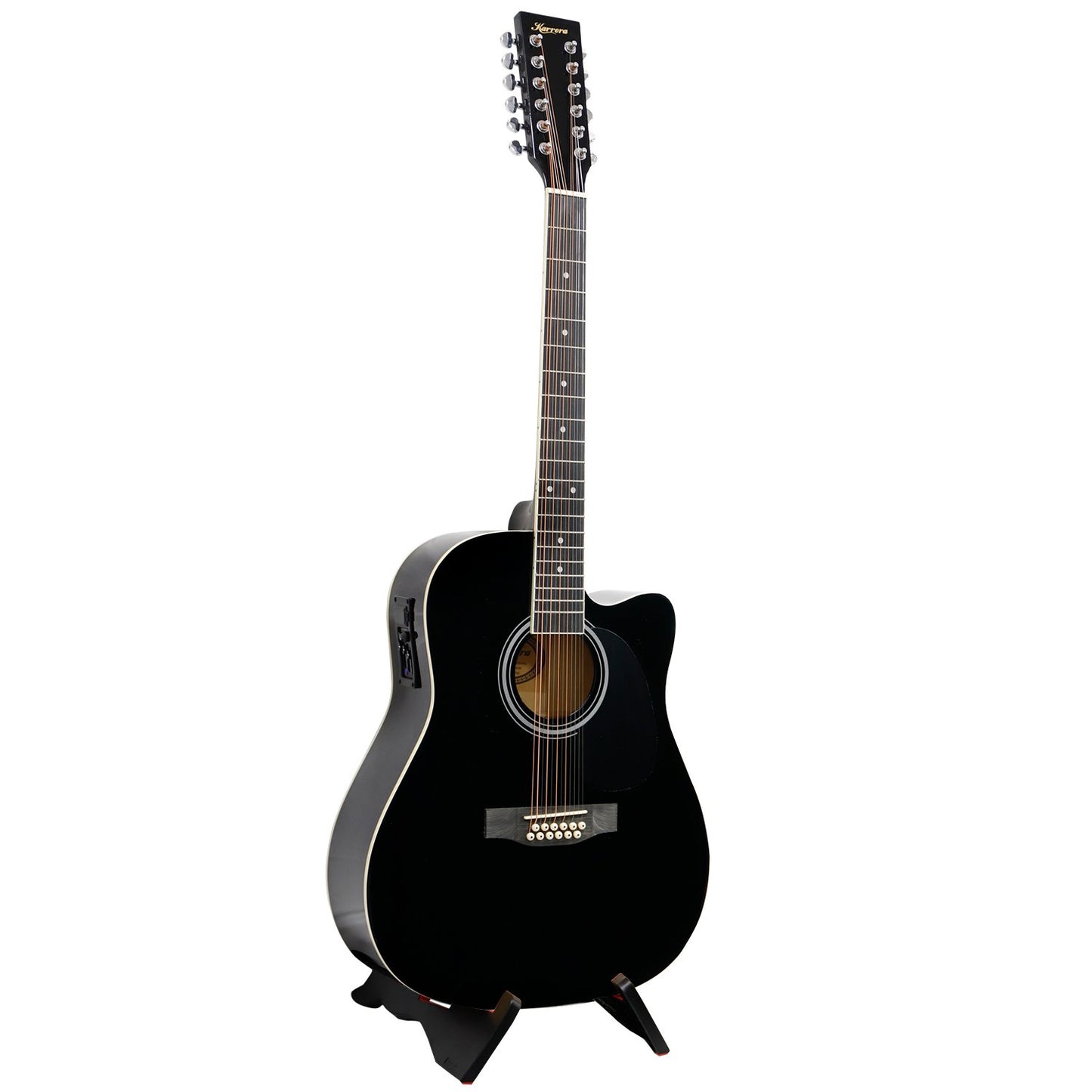 Karrera 12-String Acoustic Guitar with EQ - Black