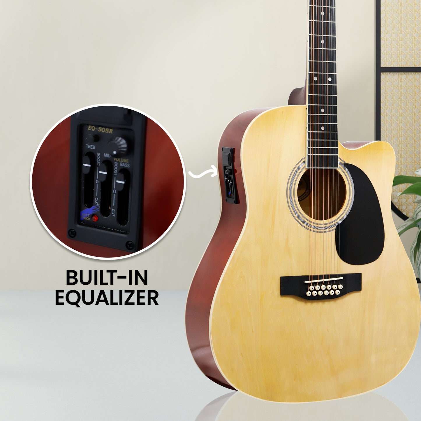 Karrera 12-String Acoustic Guitar with EQ - Natural