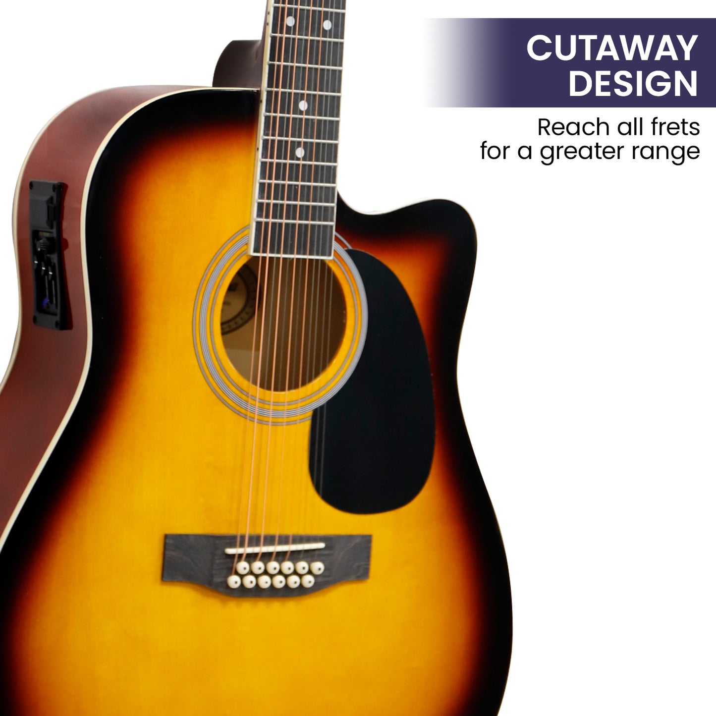 Karrera Acoustic Guitar 12-String with EQ - Sunburst