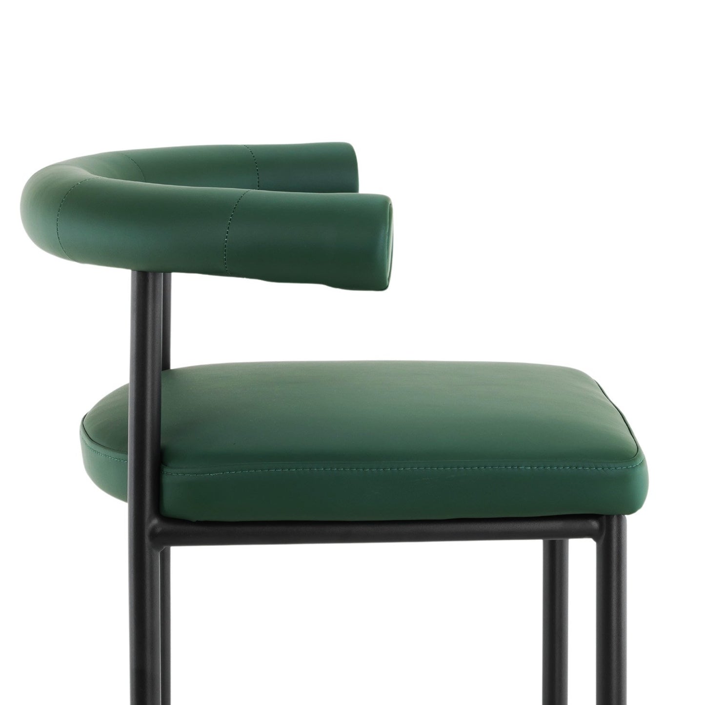 Sarantino Cedric Bar Stool W/ High-density Foam Upholstered In Pu Leather Sturdy Iron Frame Green