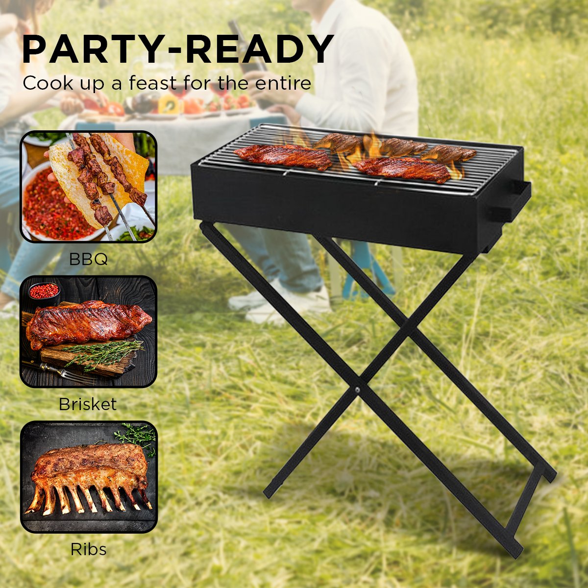 Wallaroo Charcoal BBQ Grill - Adjustable Height