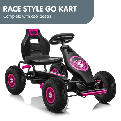 Kahuna G18 Kids Ride On Pedal Go Kart - Rose Pink