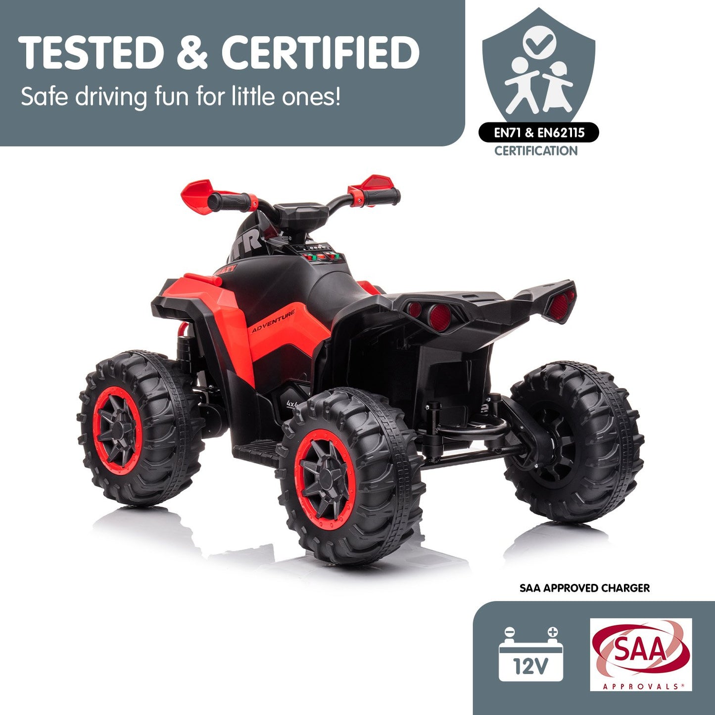 Kahuna GTS99 Kids Electric Ride On Quad Bike Toy ATV 50W - Red