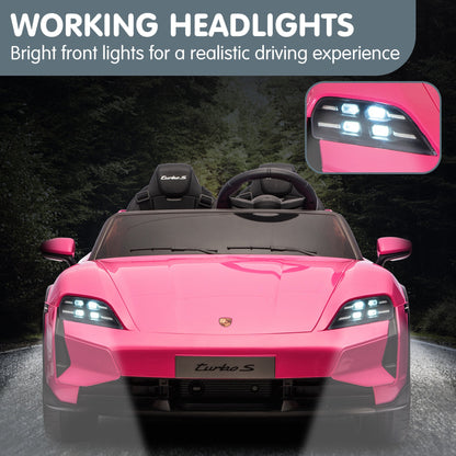 Kahuna Porsche Taycan Turbo S Kids Electric Ride On Car w/Remote Control 90W Four Wheel Suspension 2 Seater w/Seat Belt