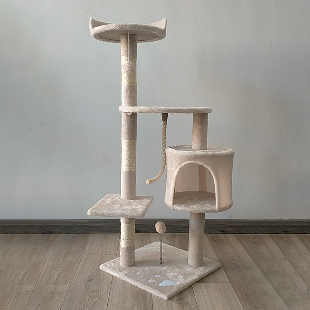 Furtastic 110cm Cat Tree Scratching Post - Beige