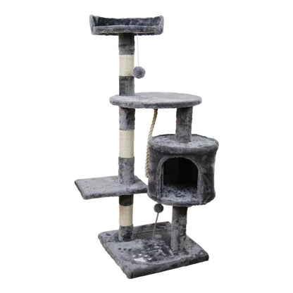 Furtastic 110cm Cat Tree Scratching Post - Silver Grey