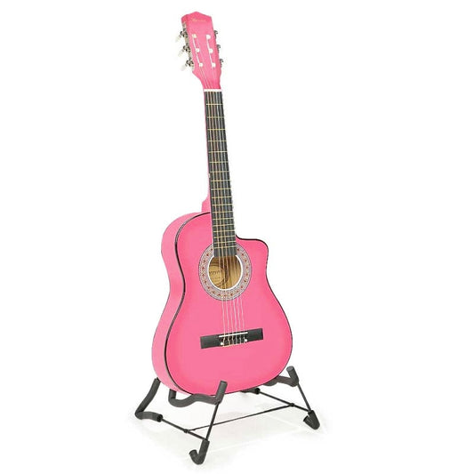 Karrera 38in Cutaway Acoustic Guitar with guitar bag - Pink