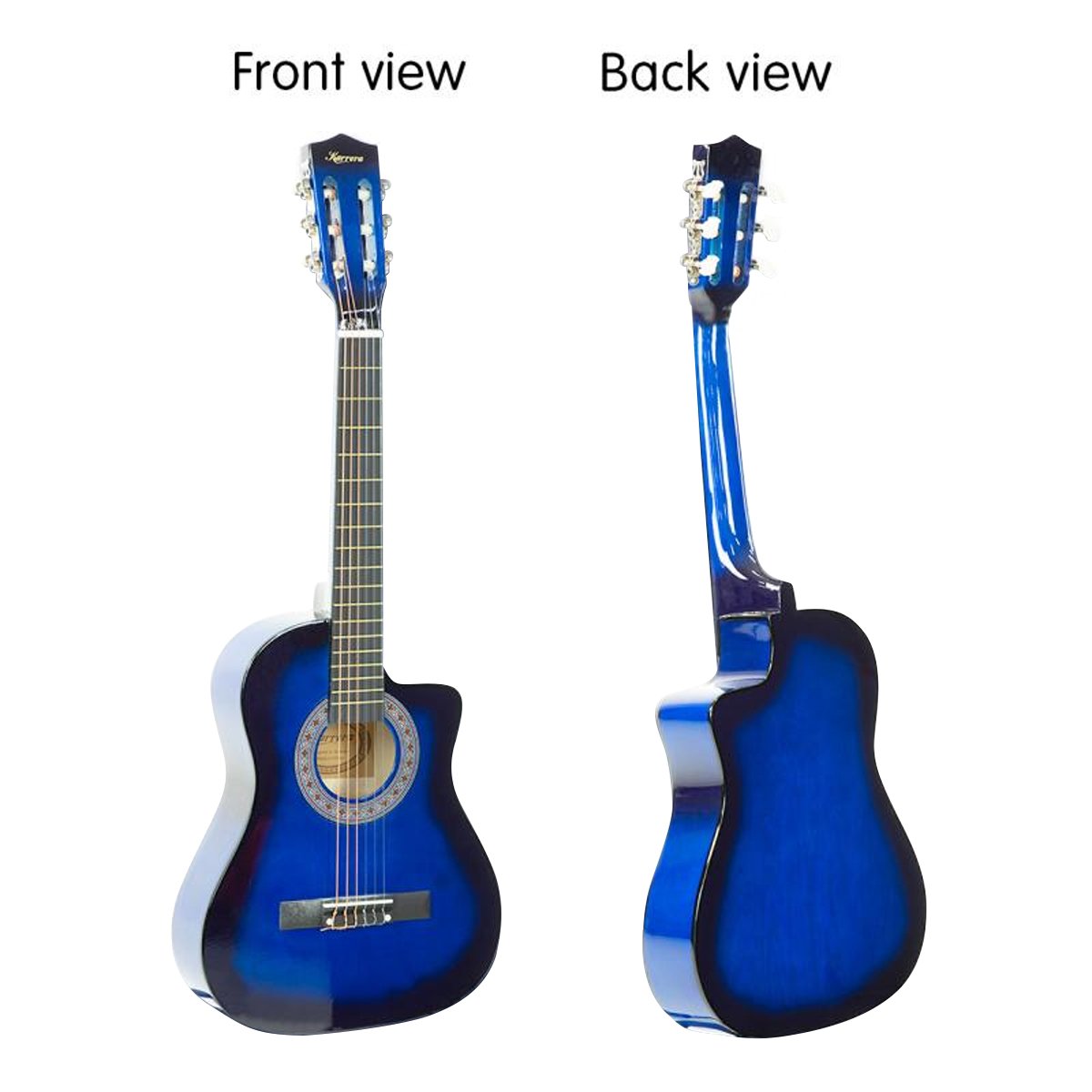 Karrera 38in Pro Cutaway Acoustic Guitar with Bag Strings - Blue Burst