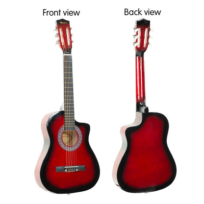 Karrera 38in Pro Cutaway Acoustic Guitar with guitar bag - Red Burst