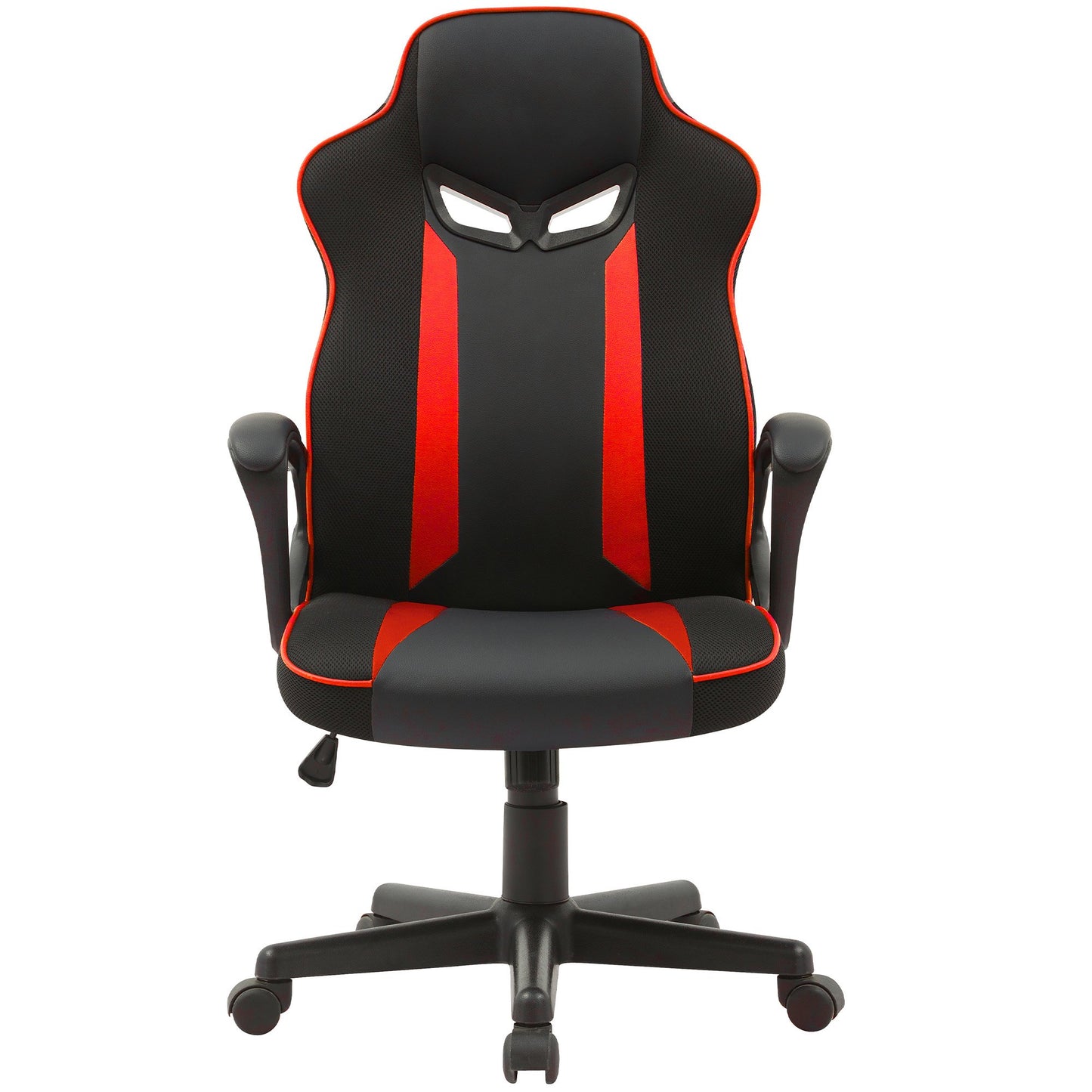 Sarantino Fayzo Racing Reclining Office Gaming Chair Black And Red Adjustable Computer Desk Seat With Adjustable Height, Breathable Mesh Back, Padded Armrests