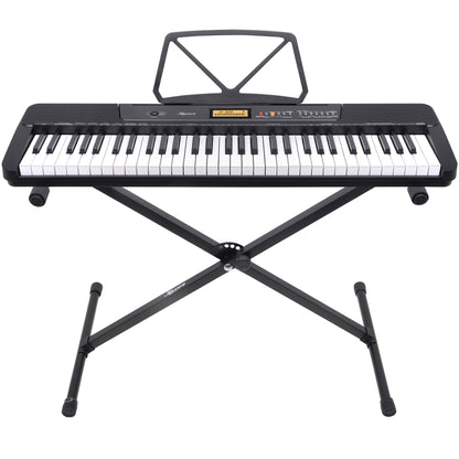 Karrera 61-Key Electronic Keyboard with LCD and Touch Response in Black CHJ-291