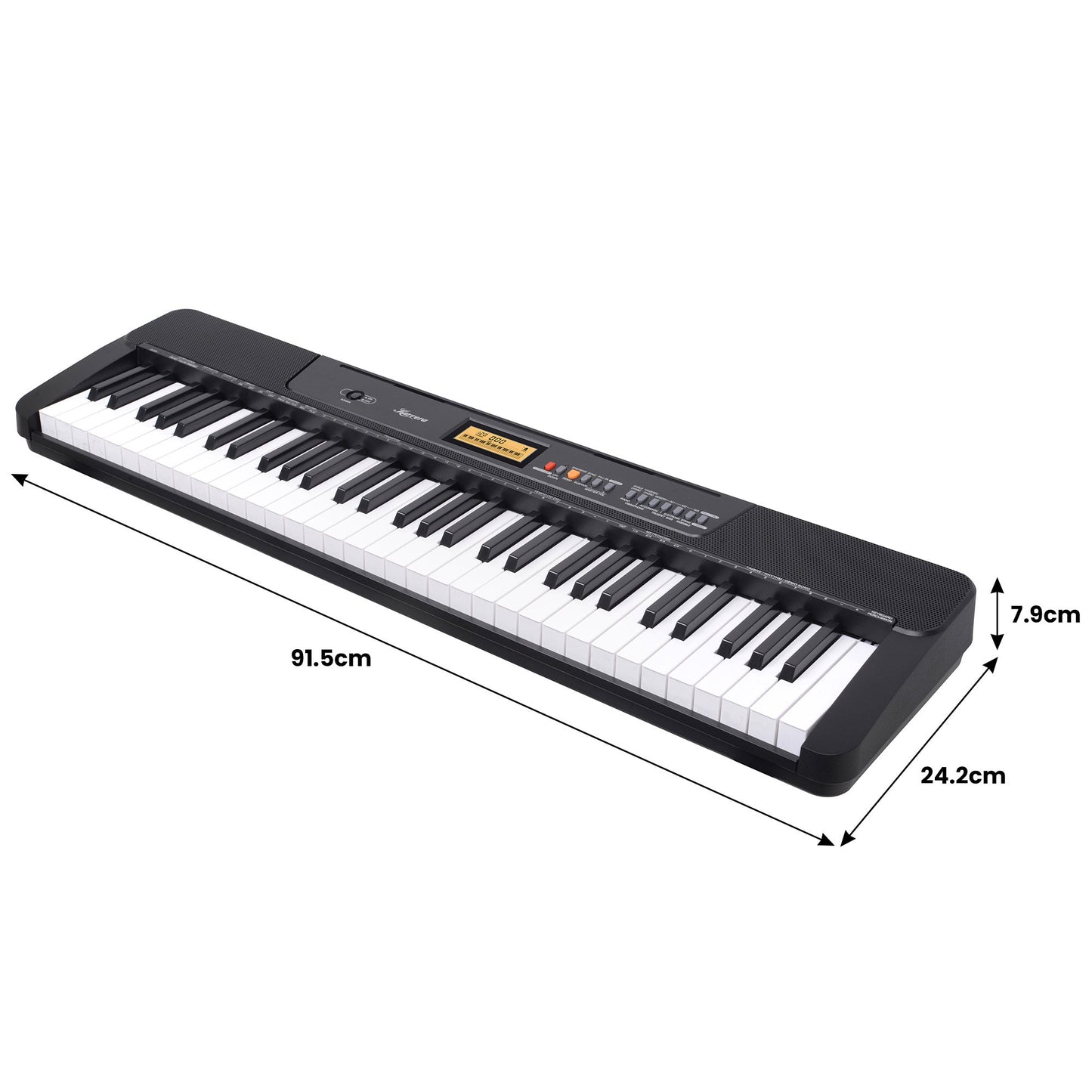 Karrera 61-Key Electronic Keyboard with LCD and Touch Response in Black CHJ-291