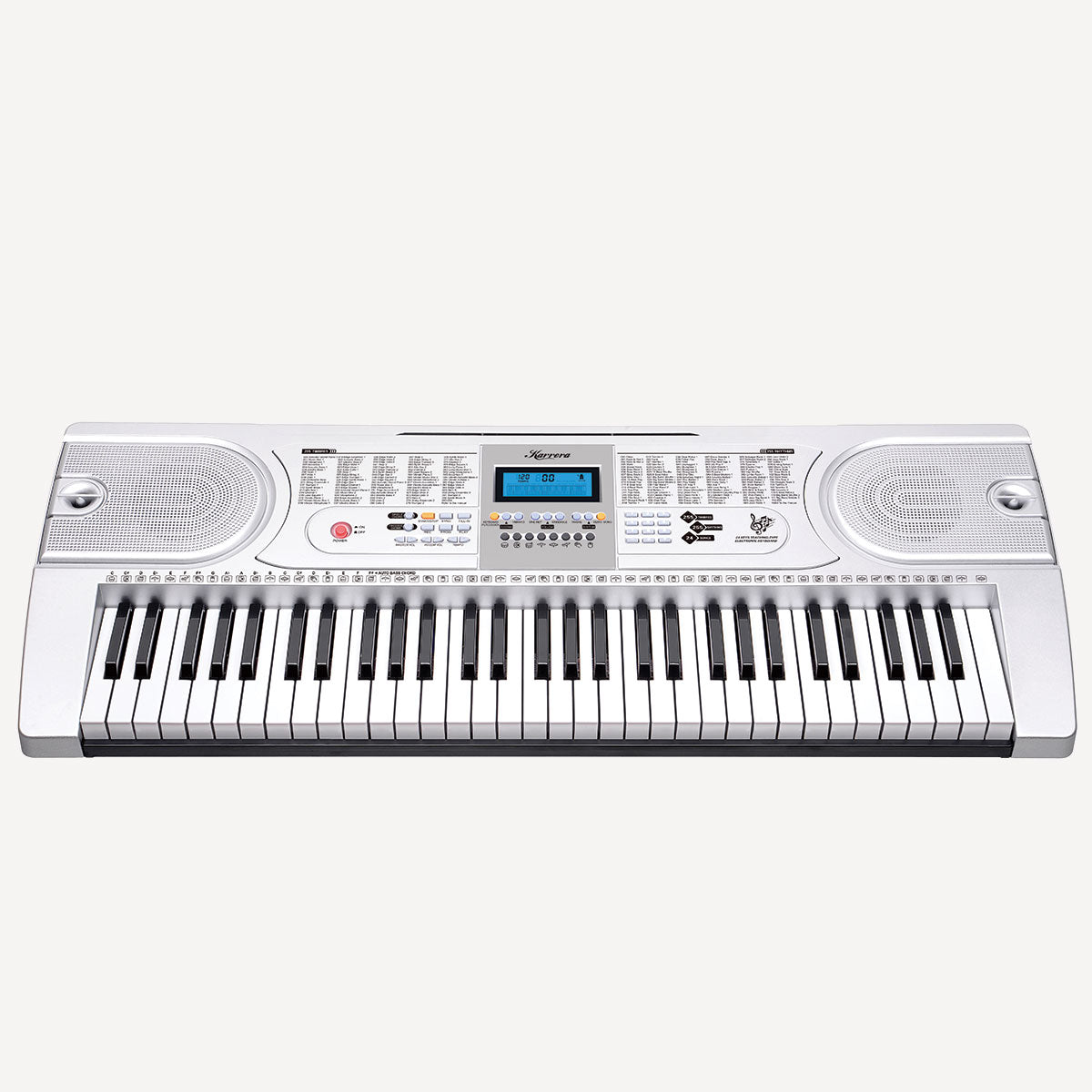 Karrera 61 Keys Electronic Keyboard Piano with Stand - Silver