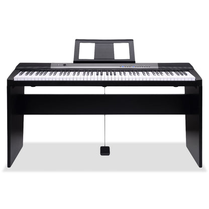 Karrera 88 Keys Electronic Keyboard Piano with Stand Black