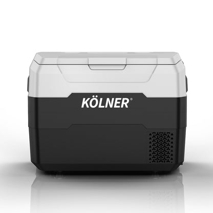 Kolner 40l Fridge Freezer Cooler 12/24/240v Camping Portable Esky Refrigerator With Trolley - Black