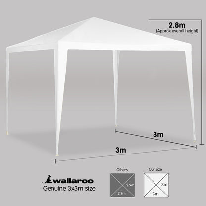 Wallaroo 3x3m Outdoor Party Wedding Event Gazebo Tent - White