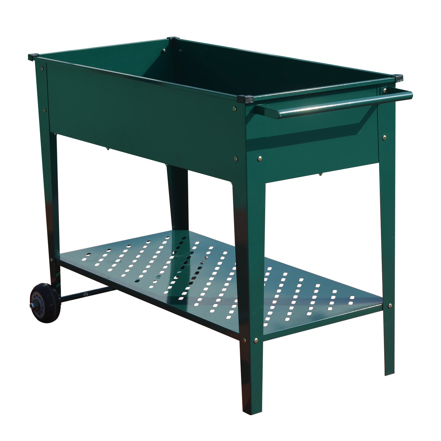 Wallaroo Garden Bed Cart Raised Planter Box 108.5 x 50.5 x 80cm Galvanized Steel - Green