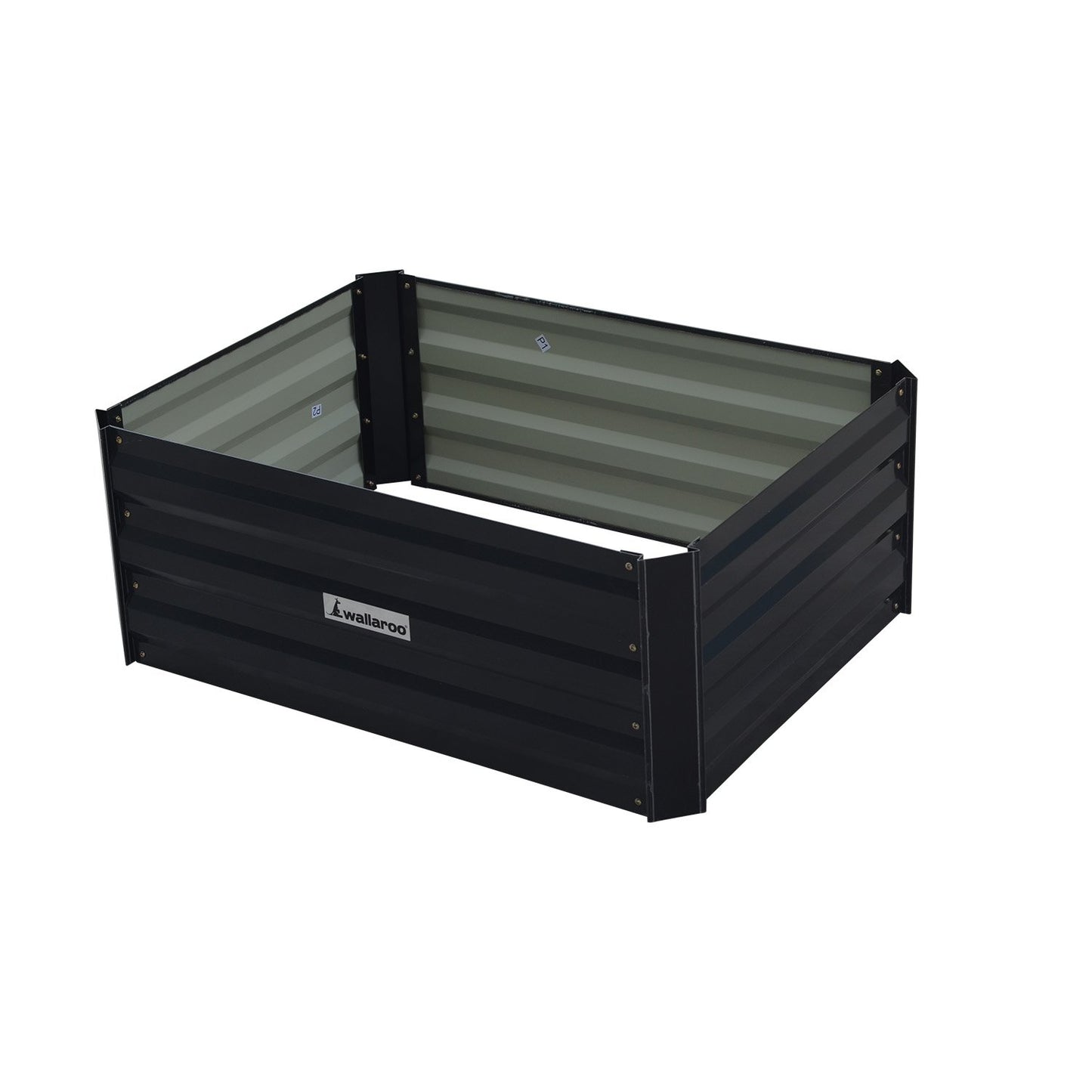 Wallaroo Garden Bed 80 x 60 x 30cm Galvanized Steel - Black